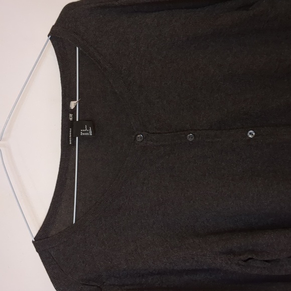 *3/$25 Dark grey H&M Basic scoop neck cardigan - Picture 2 of 5